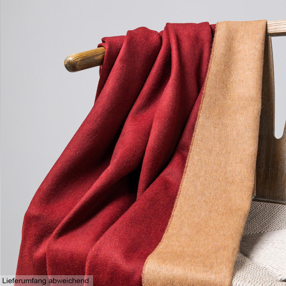 Johnstons of Elgin Kaschmir-Decke, Doubleface, claret/fawn