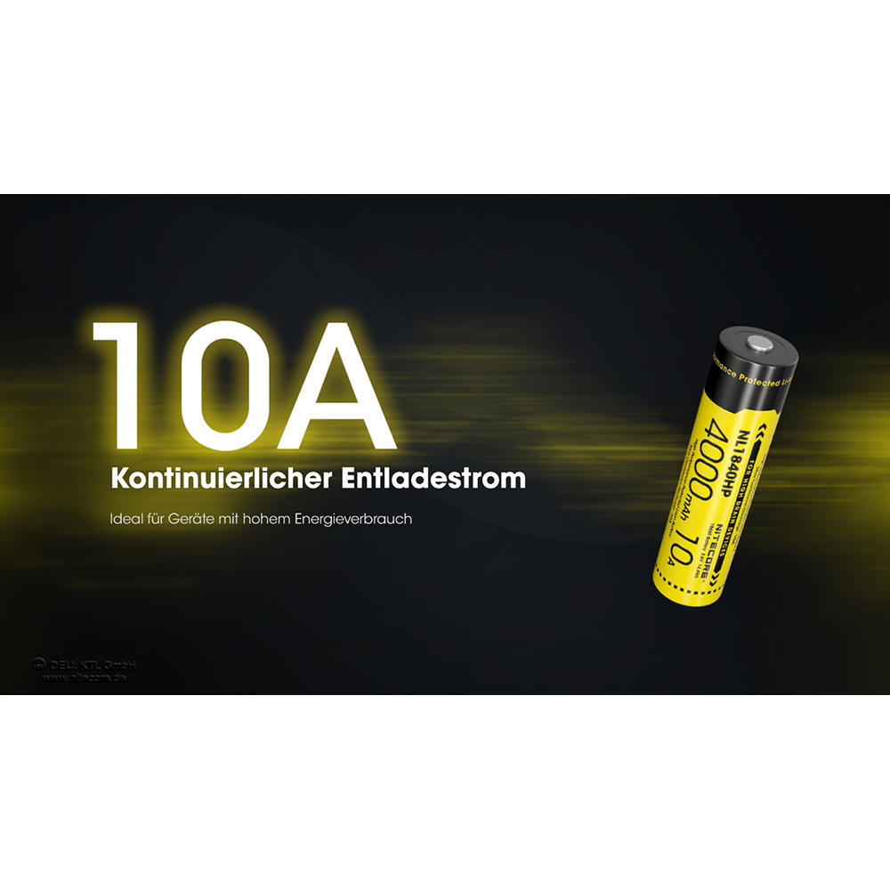 Batterie Li-Ion Nitecore® 18650, 4000 mAh, NL1840HP