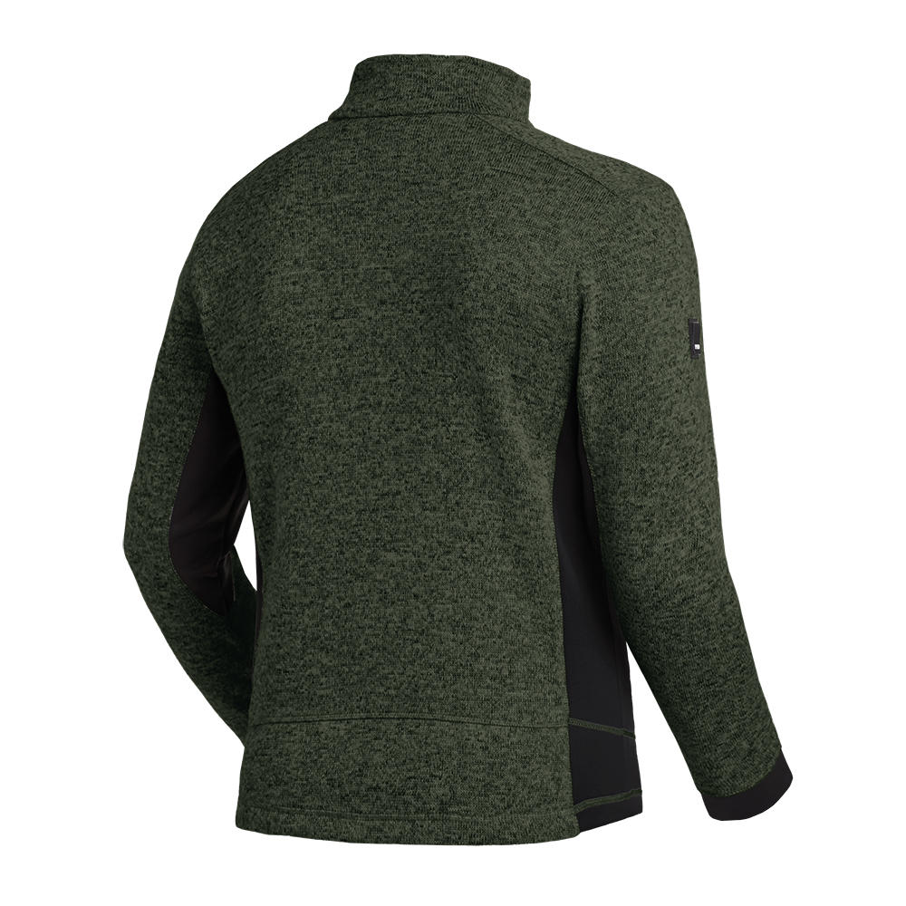Veste en polaire tricotée pour homme FHB® Christoph, vert olive-noir