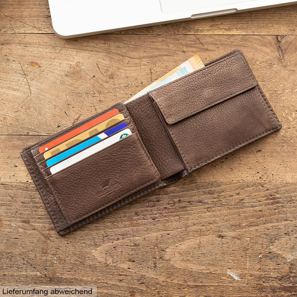 Braun Büffel YAK Wallet 4+3CS, Dark Brown