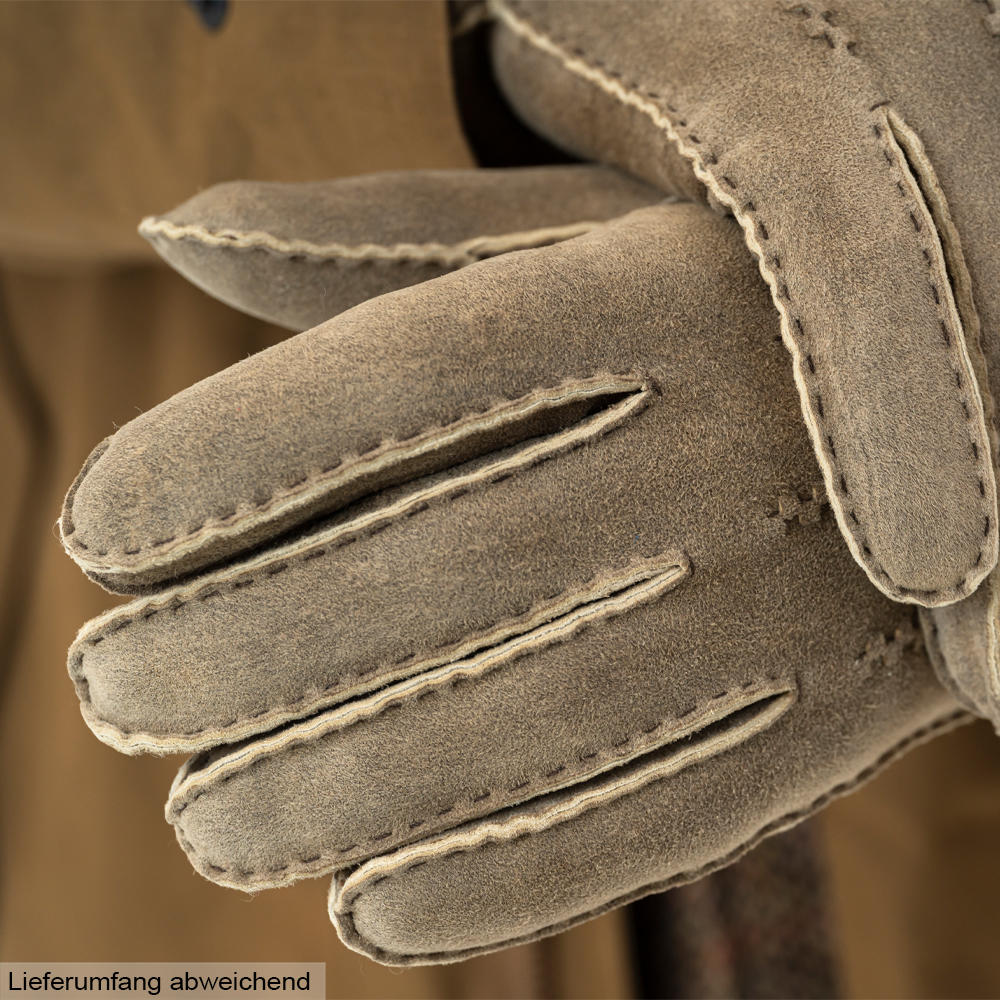 Herren Handschuhe LECCE, Ziegenvelours, Kaschmirfutter