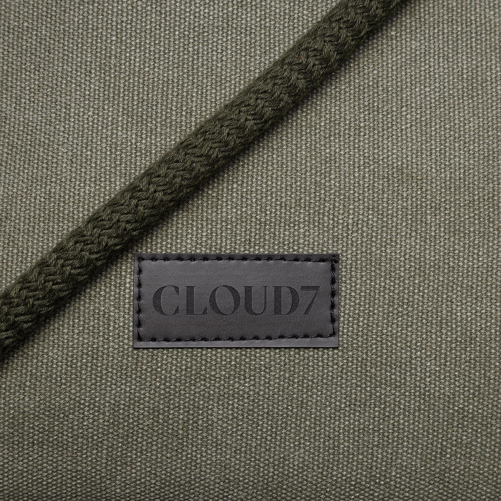 Tapis transportable pour chien Cloud7, toile de coton, vert olive, L