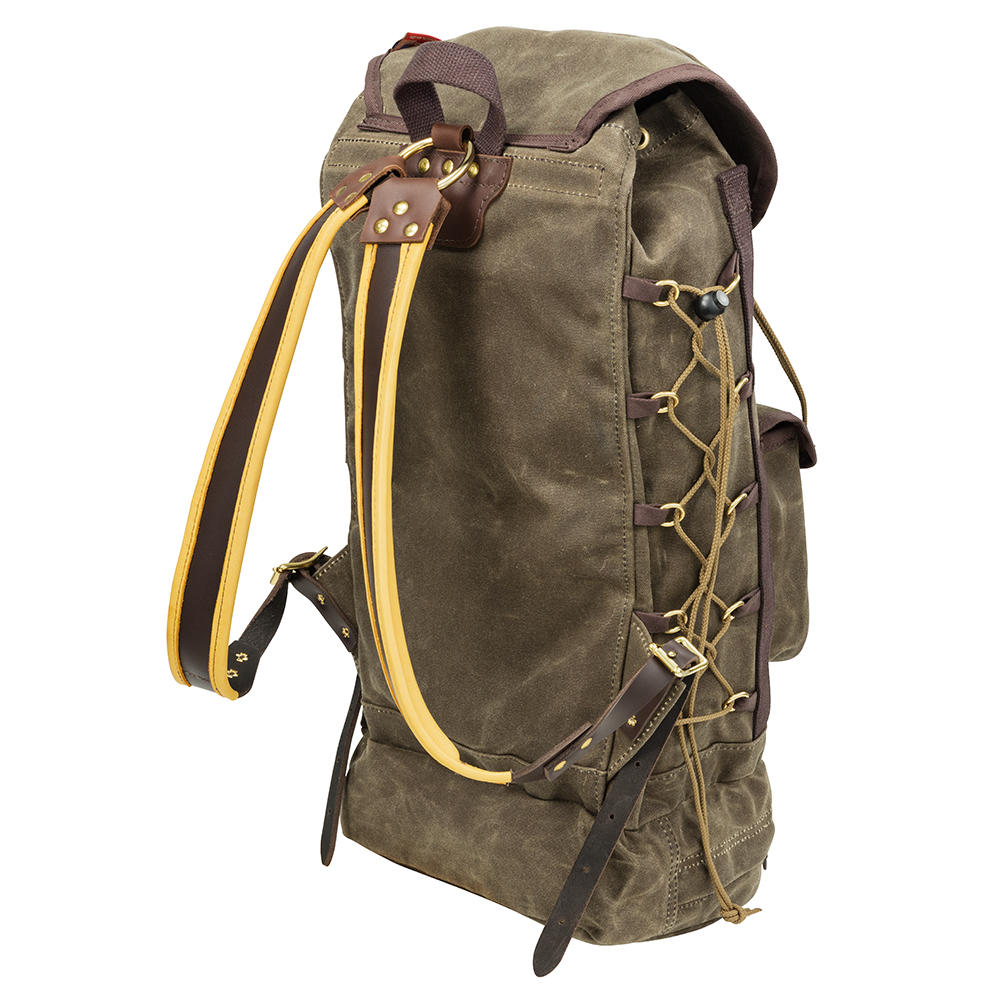 Frost River Summit Boulder Backpack, with Buckskin Straps, Dark Olive