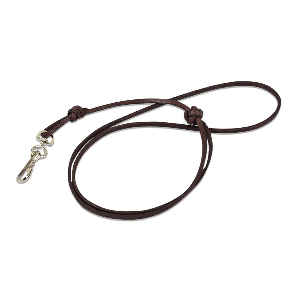 »Tiverton« Whistle Lanyard, Leather, 4 mm, Dark Brown