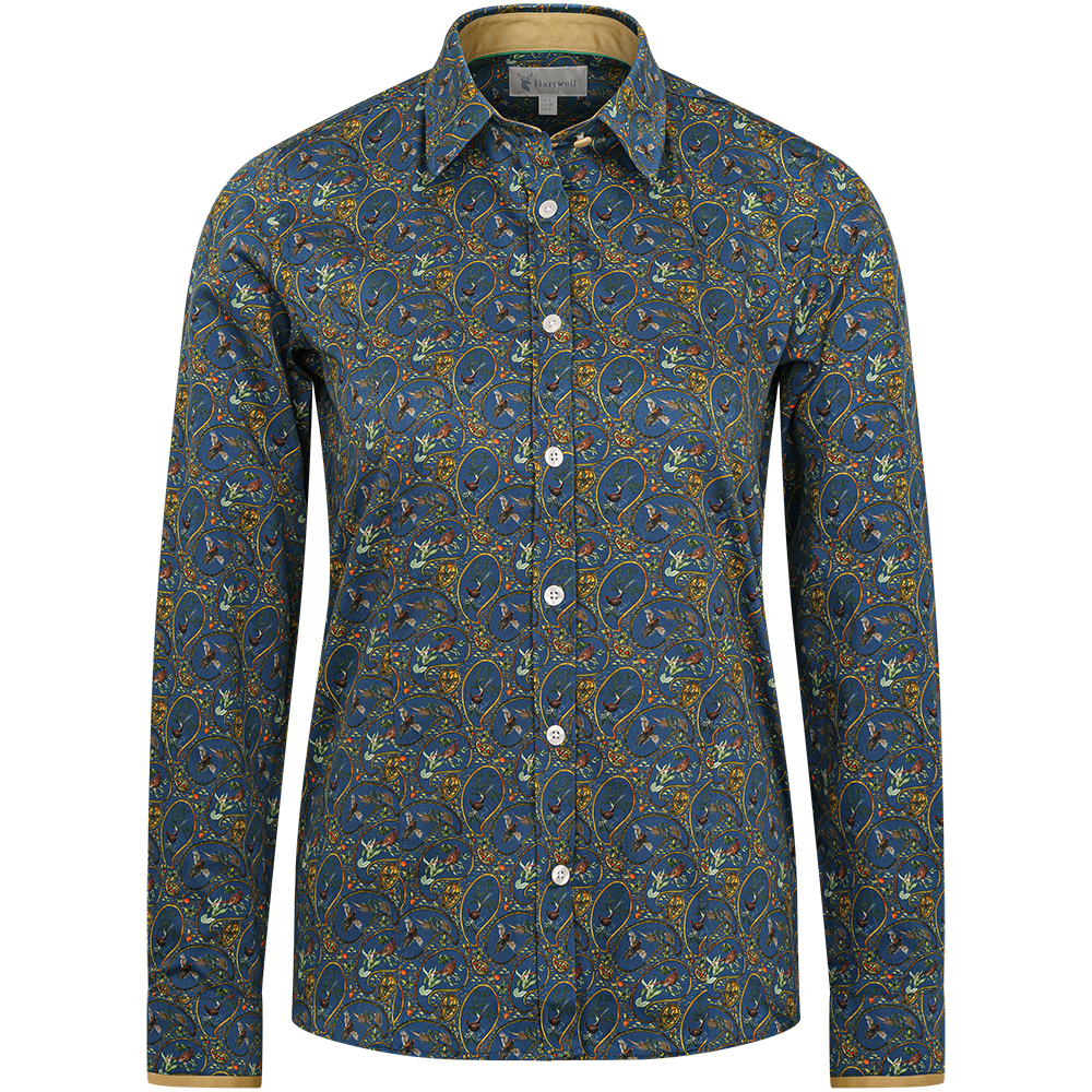 Hartwell Damen Bluse Layla, navy, Paisley & Fasan