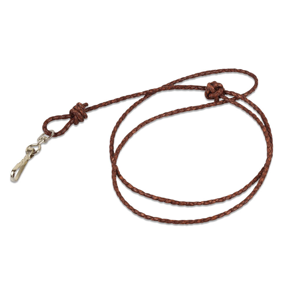 »Glasgow« Whistle Lanyard, Braided Leather, Brown