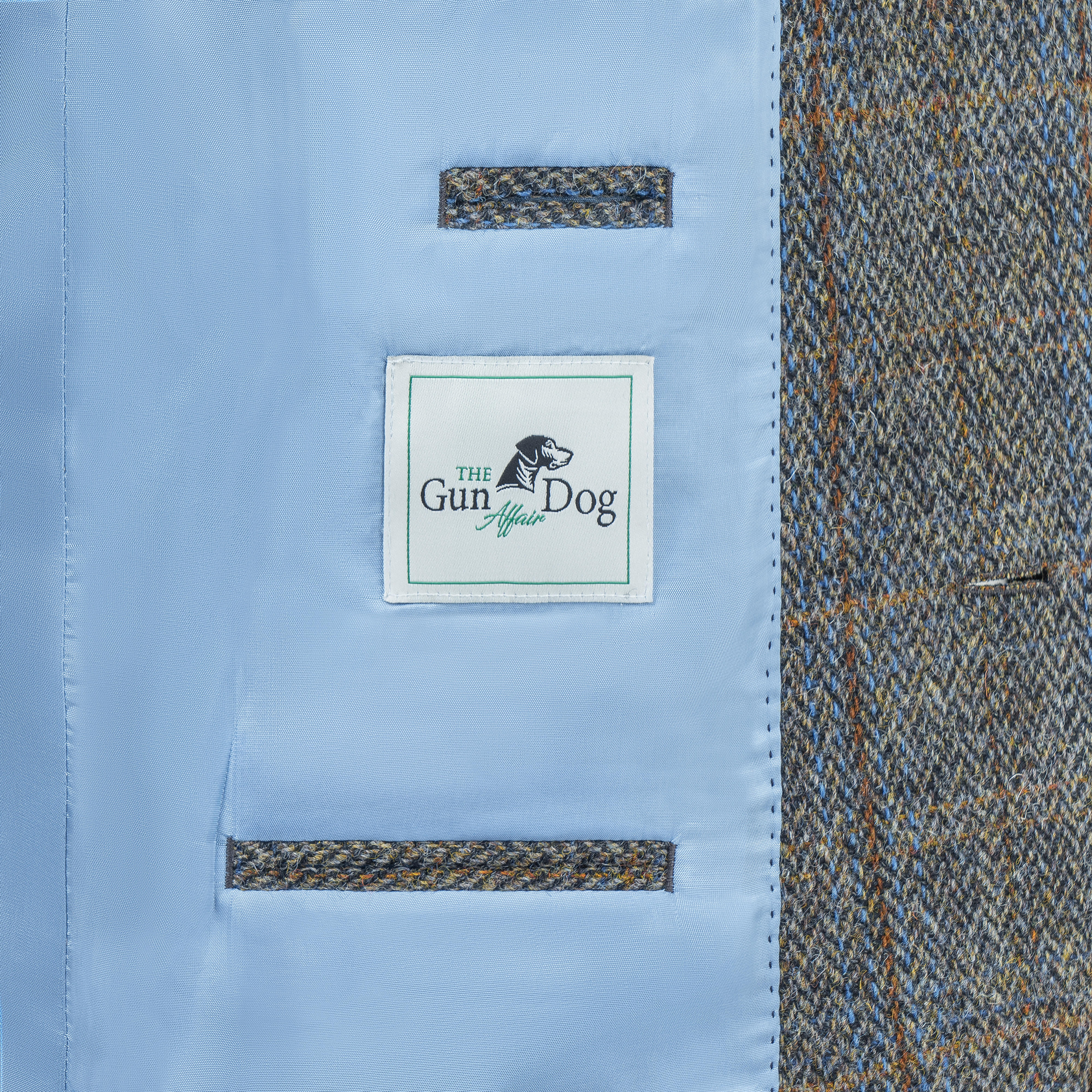 Men’s Sports Jacket, Harris Tweed, Herringbone, Green/Blue/Brown