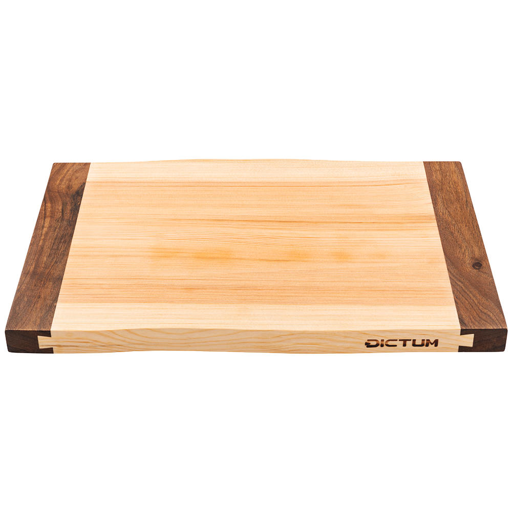 Planche à découper DICTUM® Wavy Edge, pin / bois de noyer