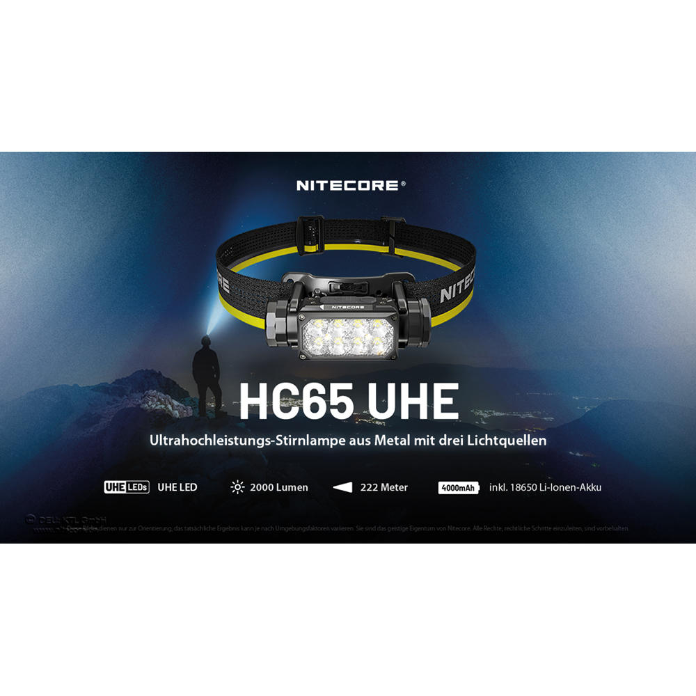 Lampe frontale Nitecore® HC65 UHE, 2000 lm