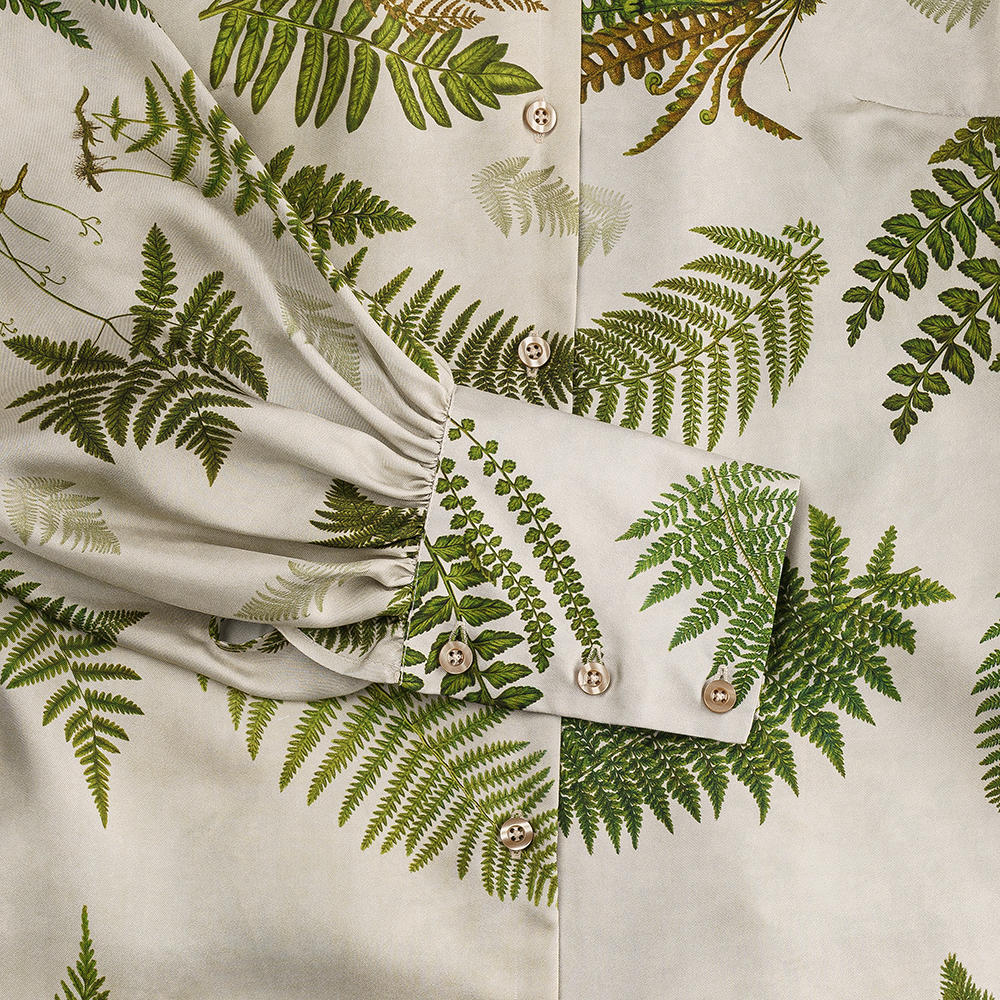 Blouse en soie Sara Tiara, motif fougère,