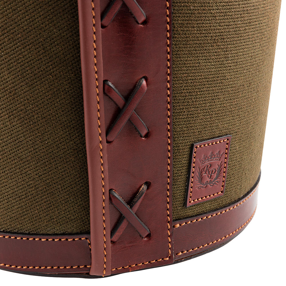 Rey Pavón Waste-Paper Basket, Leather/Canvas