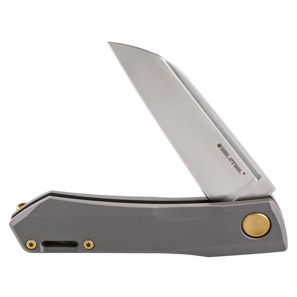 Real Steel® »Solis« Folding Knife, Titanium, Grey/Gold