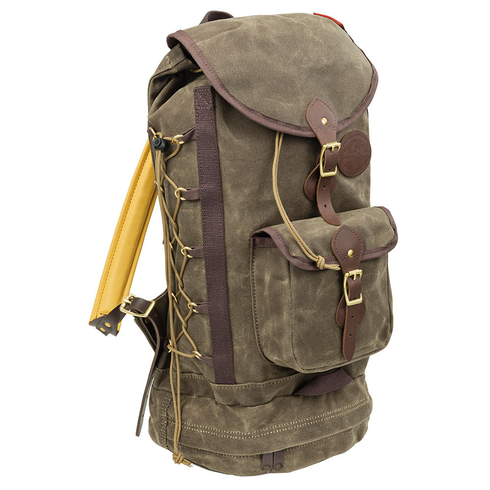 Frost River Summit Boulder Backpack, with Buckskin Straps, Dark Olive