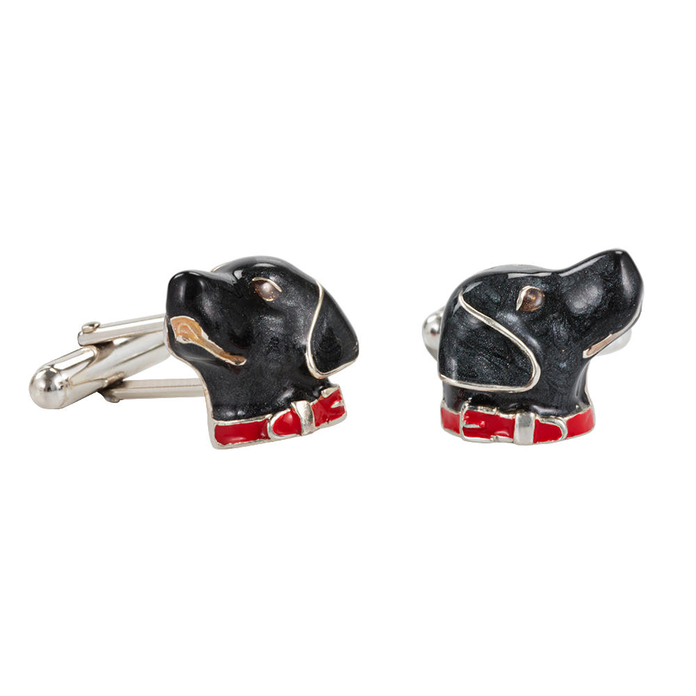 Boutons de manchettes »Labrador noir«