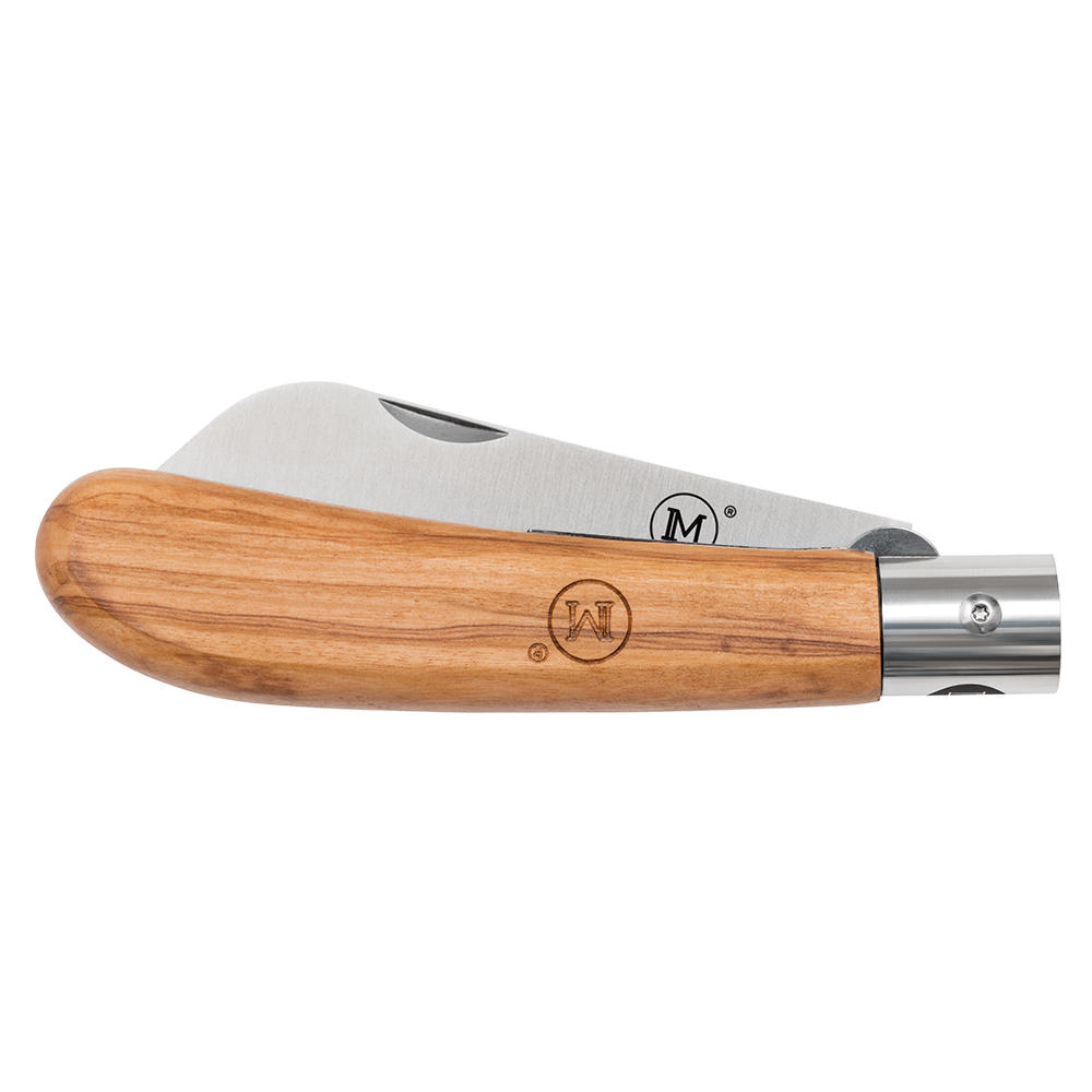 MAIN »German Line« Folding Knife, Sheep Foot, Olive Wood
