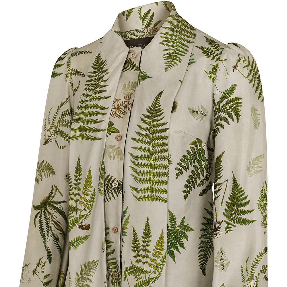 Blouse en soie Sara Tiara, motif fougère,