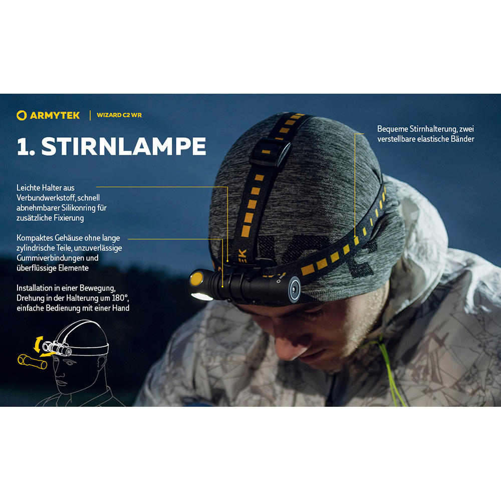 Armytek Wizard C2 WR White Taschenlampe, LED, 1100 lm 