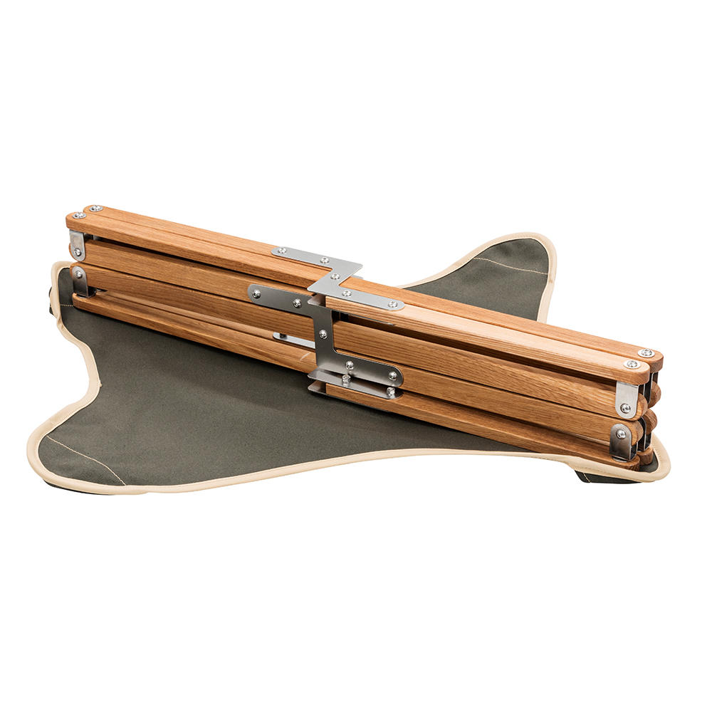 Kampierhocker Folding Stool, Oak, Canvas, Olive