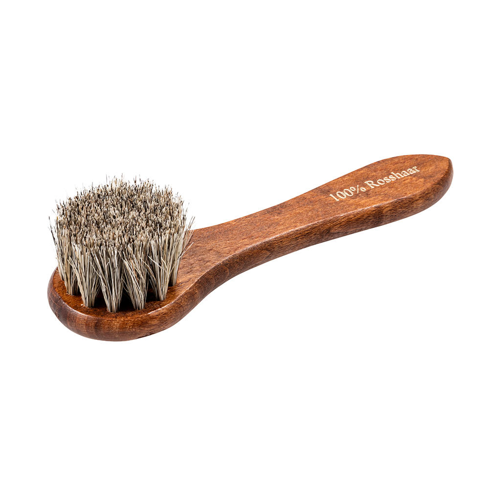 Brosse pour application de crème, ronde, crin de cheval clair