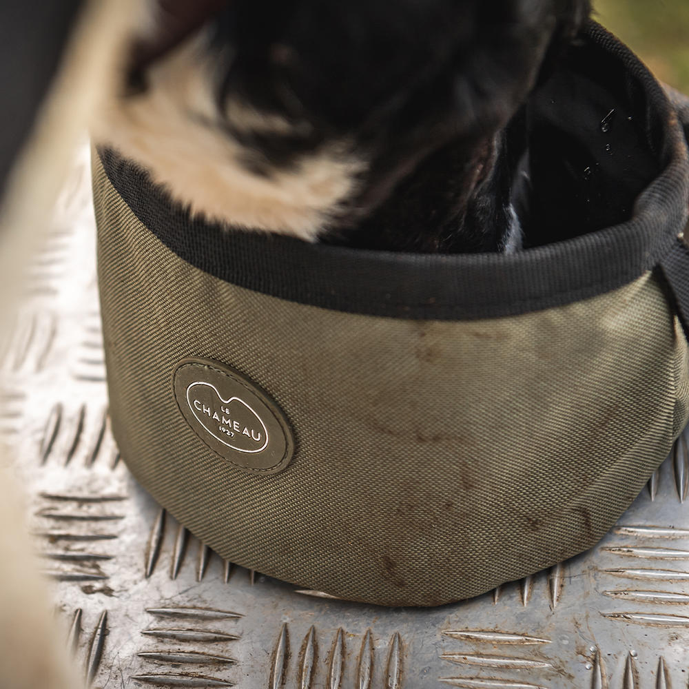 Le Chameau Portable Dog Bowl, Vert Chameau, One Size