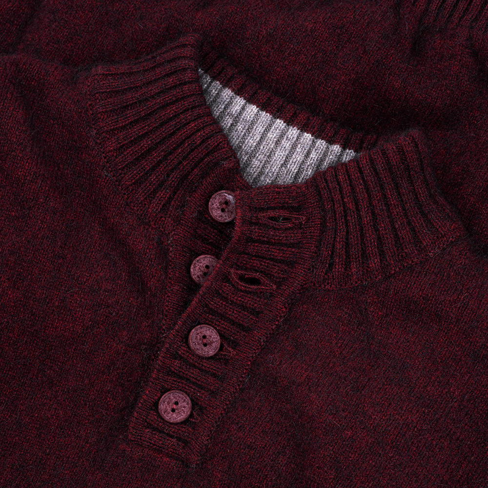 Herrenpullover Knopfleiste, Merino-Possum