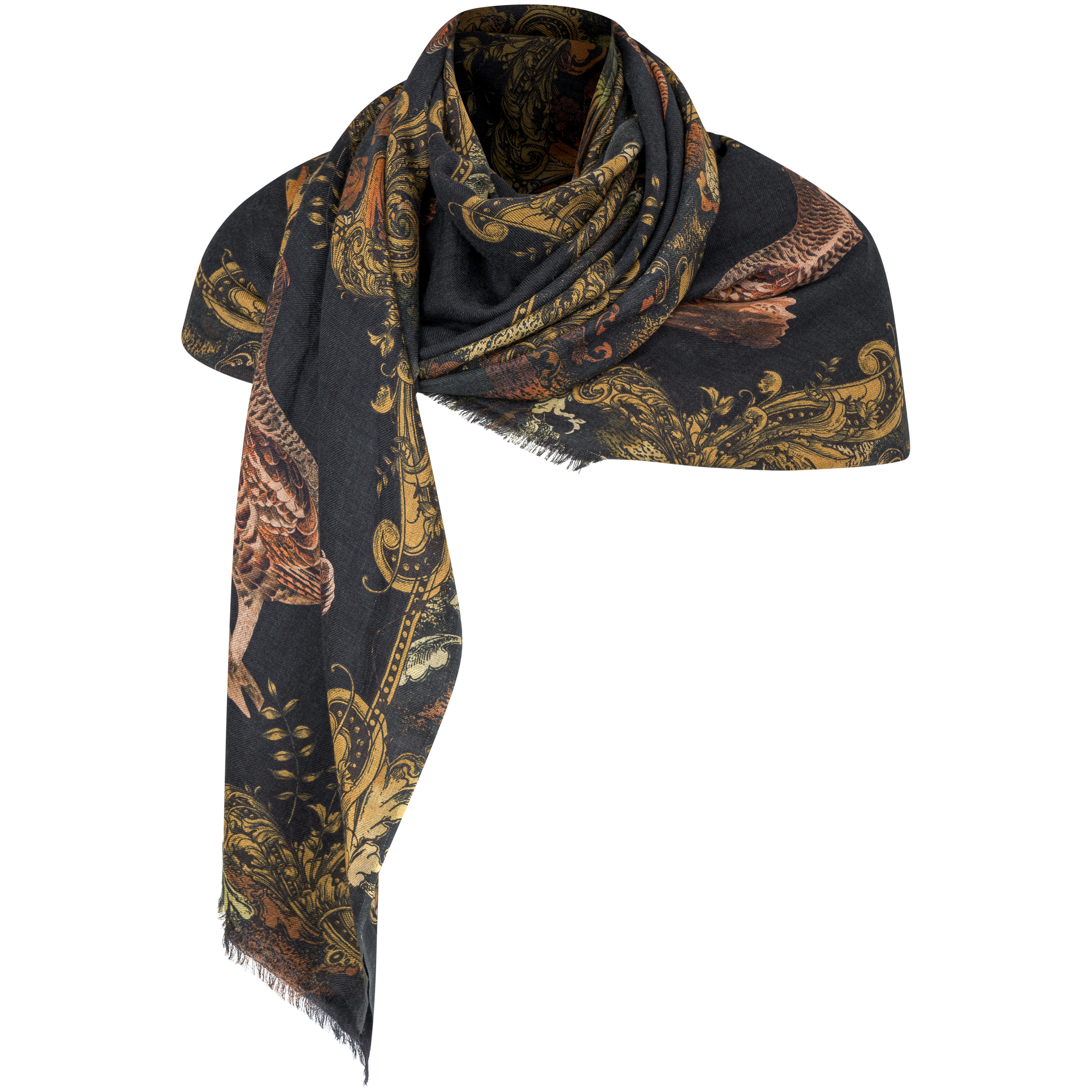 Sara Tiara Wool Scarf, Grouse
