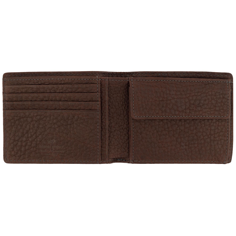 Braun Büffel YAK Wallet 4+3CS, Dark Brown