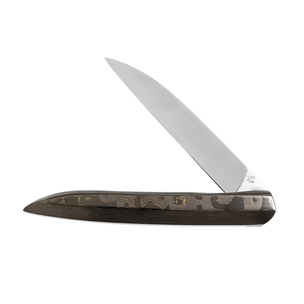 Roland Lannier »Why so serious?« Klappmesser, Fat Carbon gold