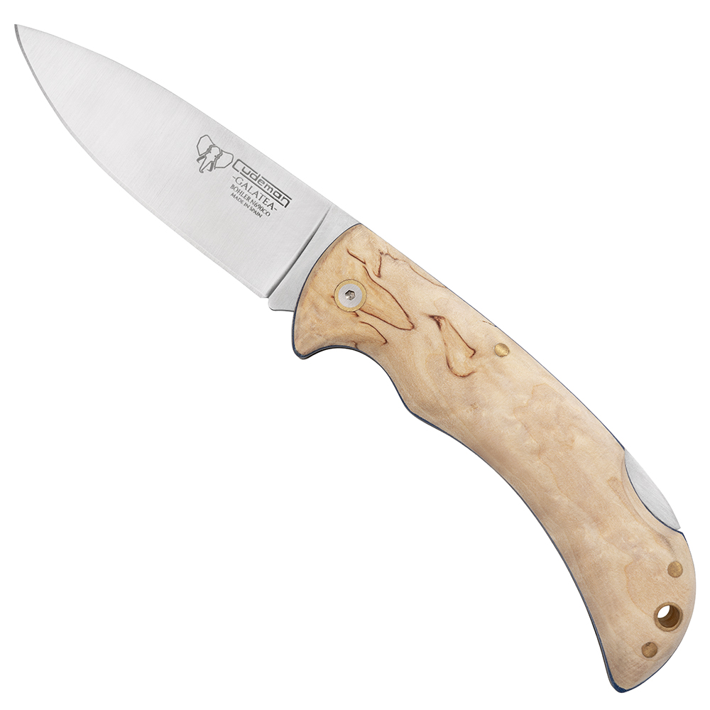 Cudeman Galatea Klappmesser, Maserbirke, inkl. Lederetui