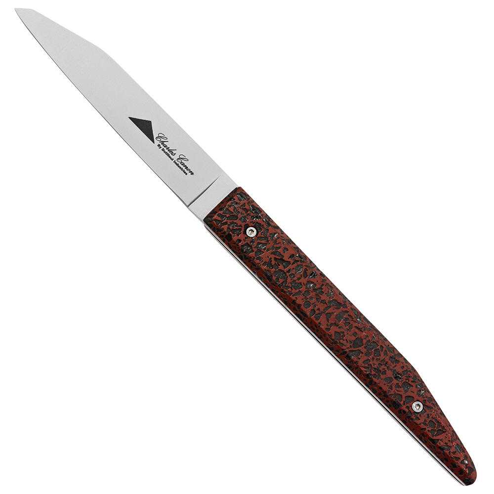 Klappmesser Le Terril, stabilisierte Kohle, rot