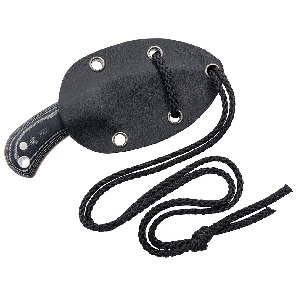 Couteau de cou Cudeman » Yoda «, micarta noir, fourreau en cuir