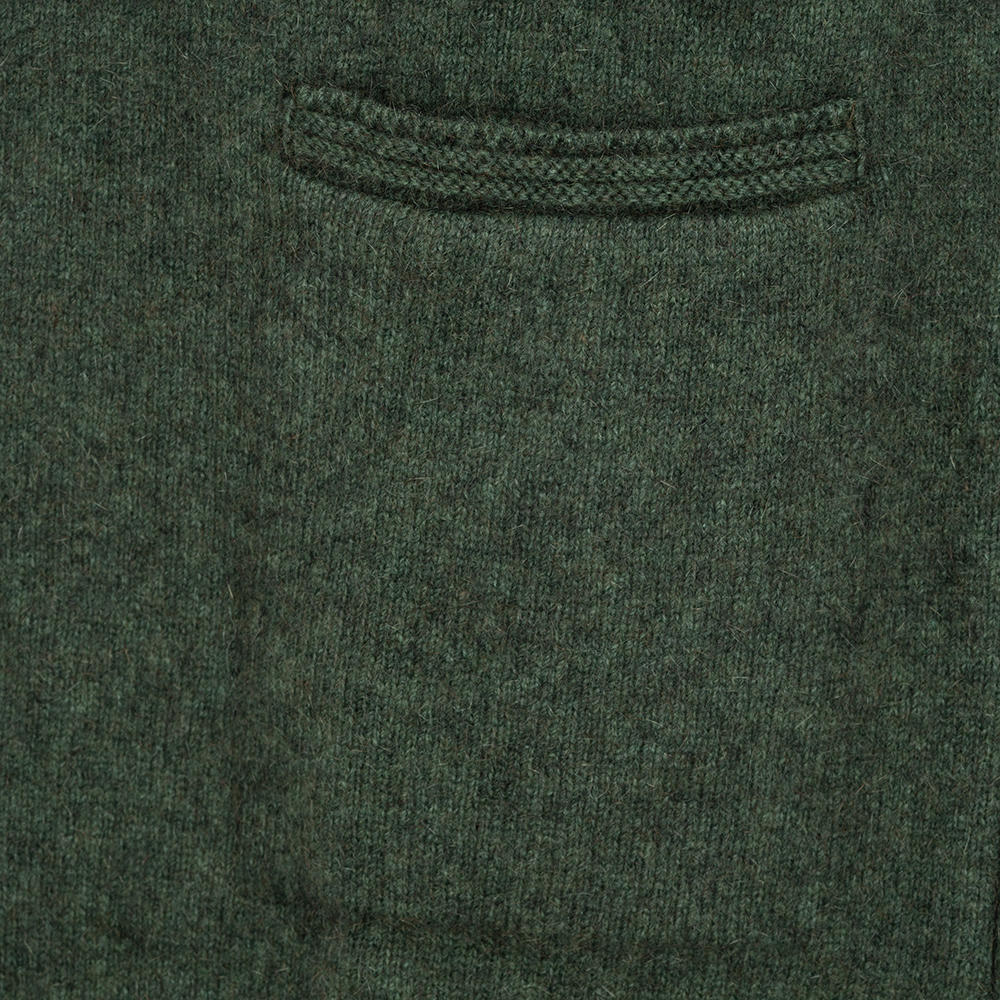 Cardigan long pour femme, laine Mérinos/fourrure d’opossum,