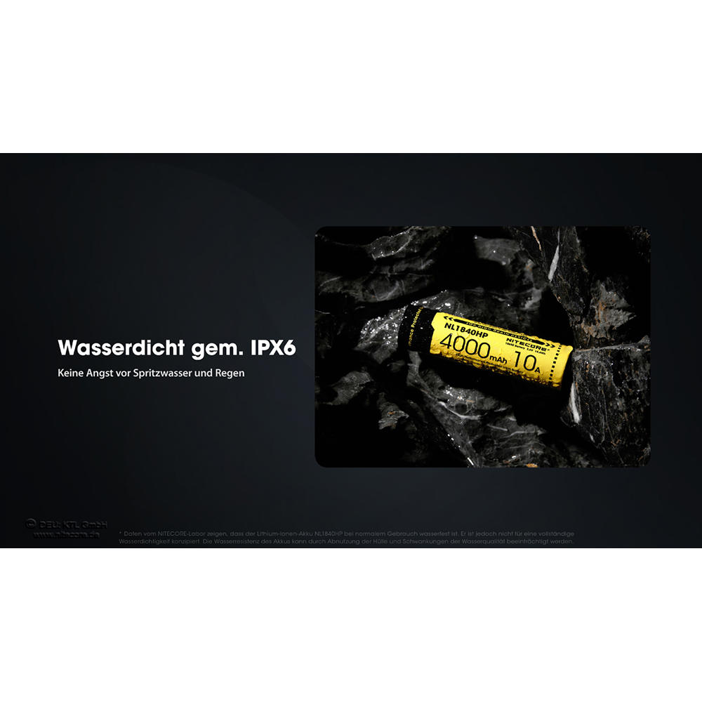Batterie Li-Ion Nitecore® 18650, 4000 mAh, NL1840HP