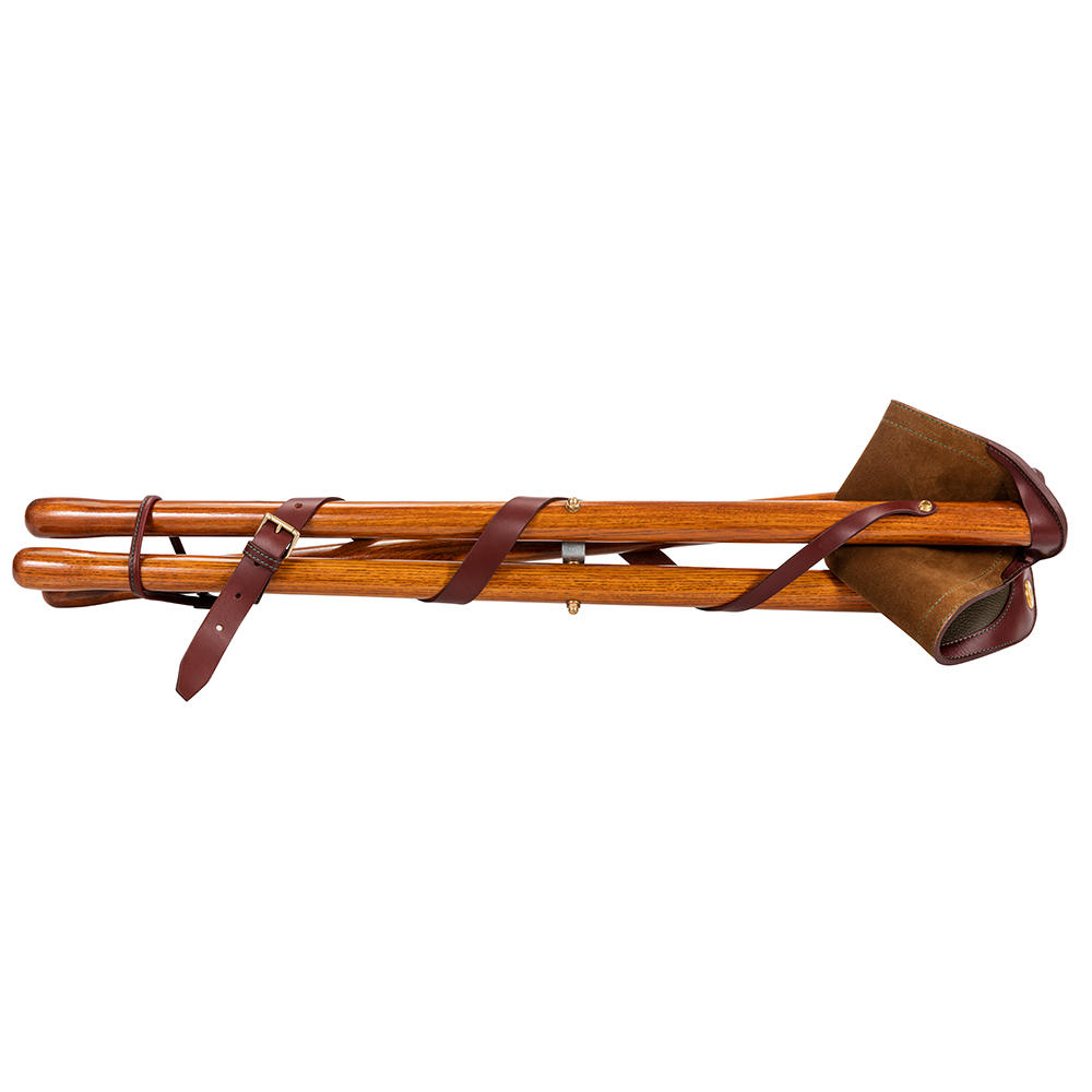 Trépied personnalisable Alexandre Mareuil, cuir/bois, vert kaki, 70 cm