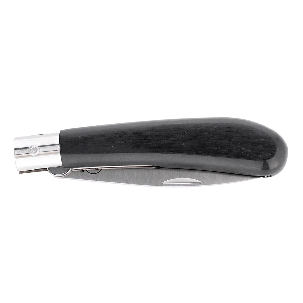 MAIN »German Line« Folding Knife, Drop Point, Black Pakka Wood