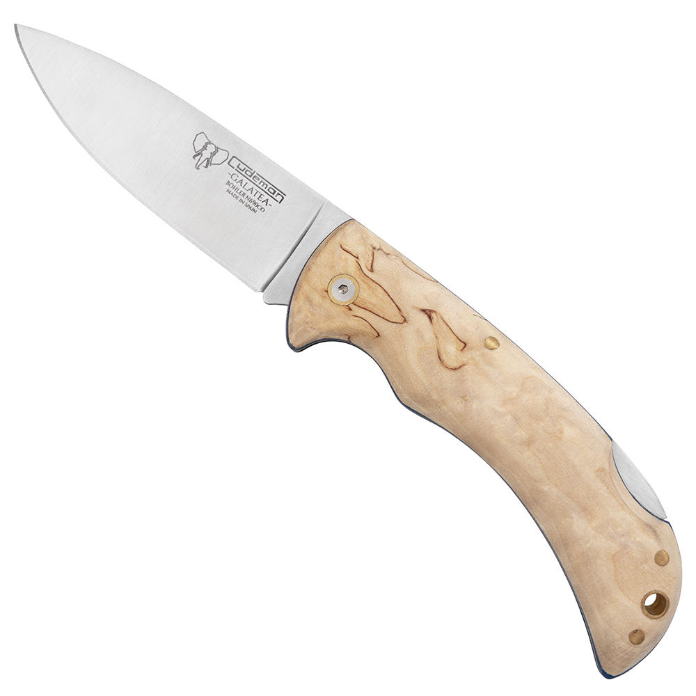 Cudeman Galatea Klappmesser, Maserbirke, inkl. Lederetui