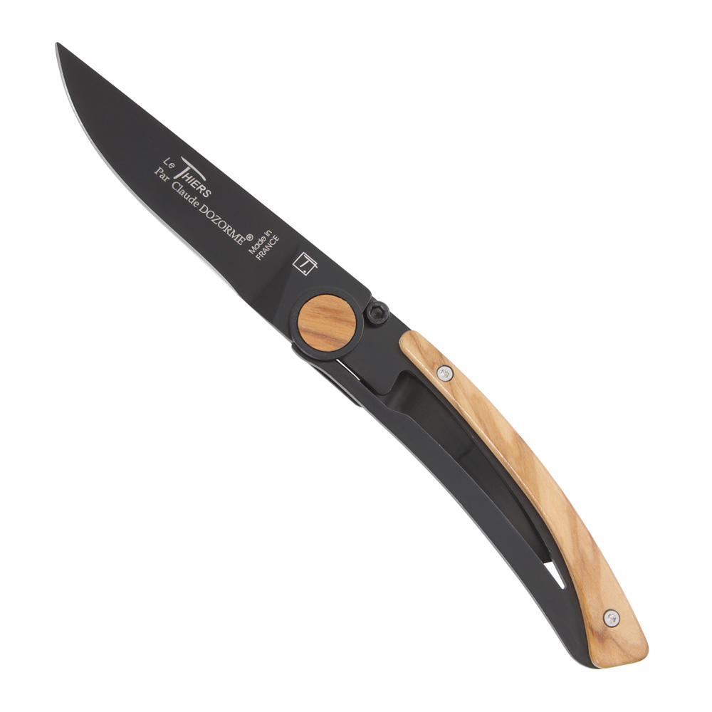 Le Thiers® Folding Knife, Noire, Olive Wood