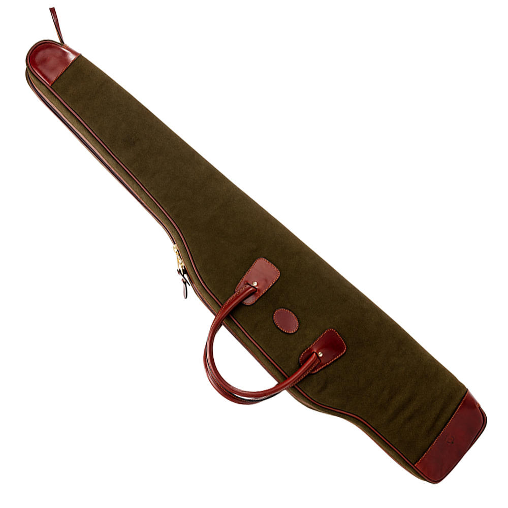 Fourreau pour fusil Rey Pavón, toile de laine/ cuir nappa, vert