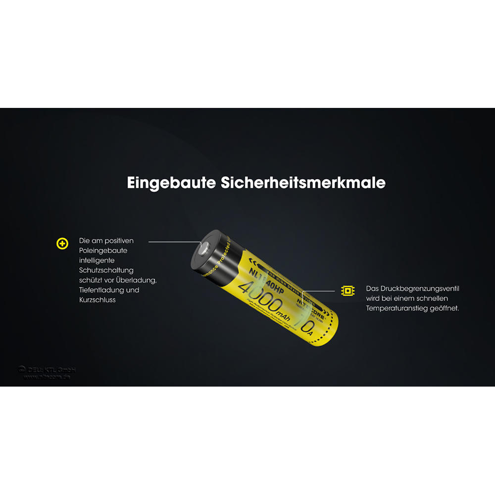 Batterie Li-Ion Nitecore® 18650, 4000 mAh, NL1840HP