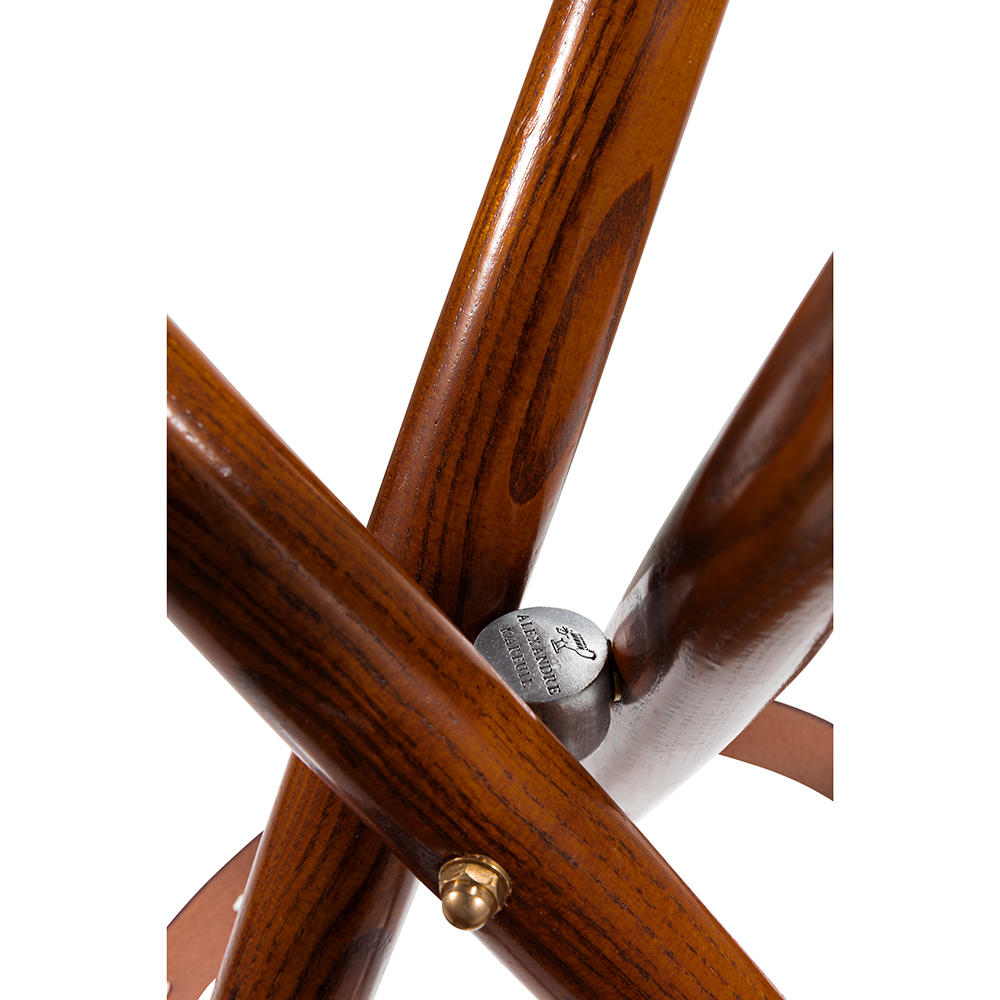 Trépied personnalisable Alexandre Mareuil, cuir/bois, vert kaki, 70 cm