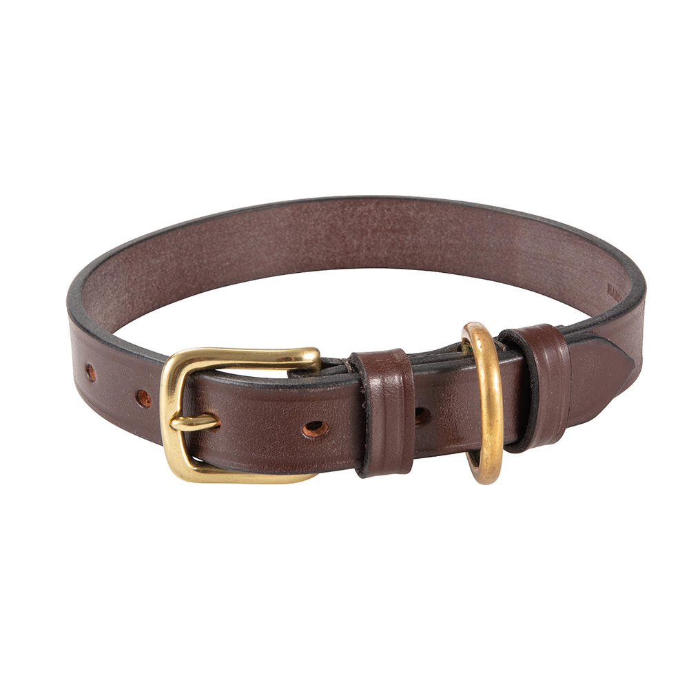 Collier de chien Hardy & Parsons, cuir à bride, brun foncé, taille L