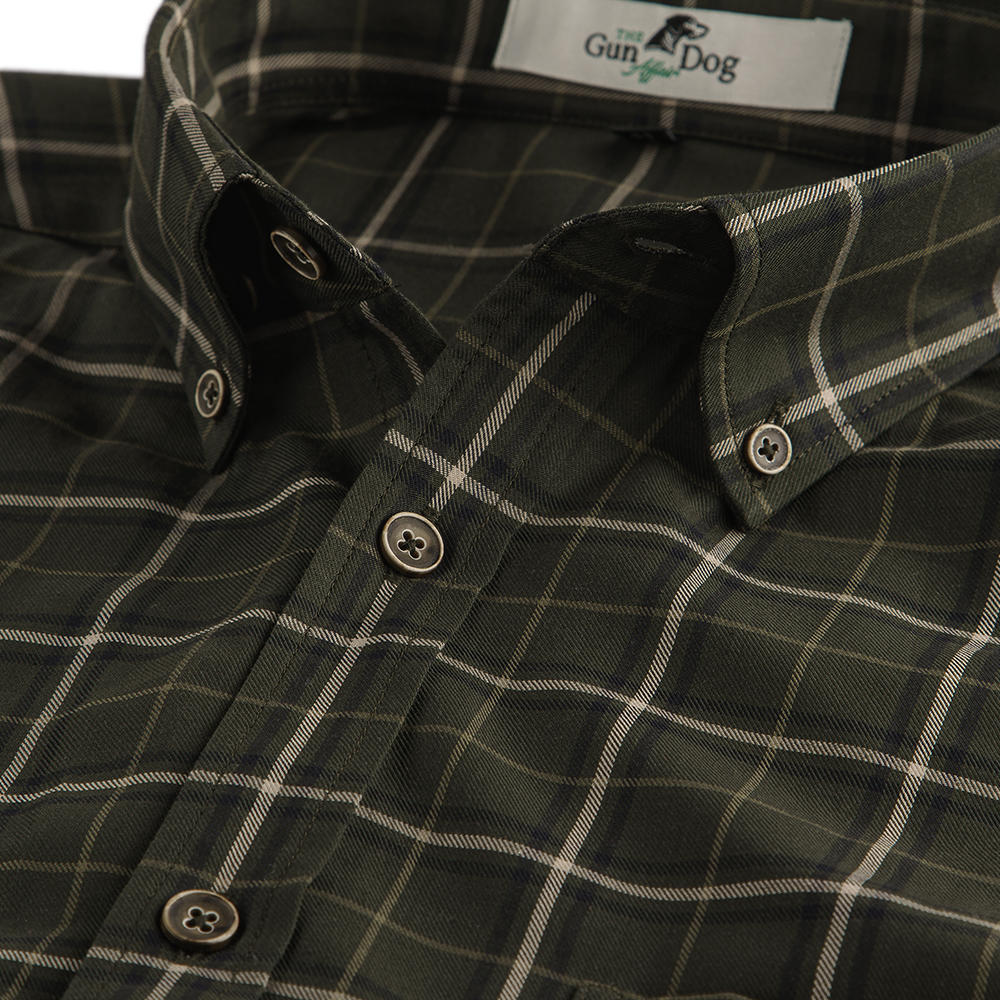 Men's Shirt, Cotton, Chequered, Green/Beige