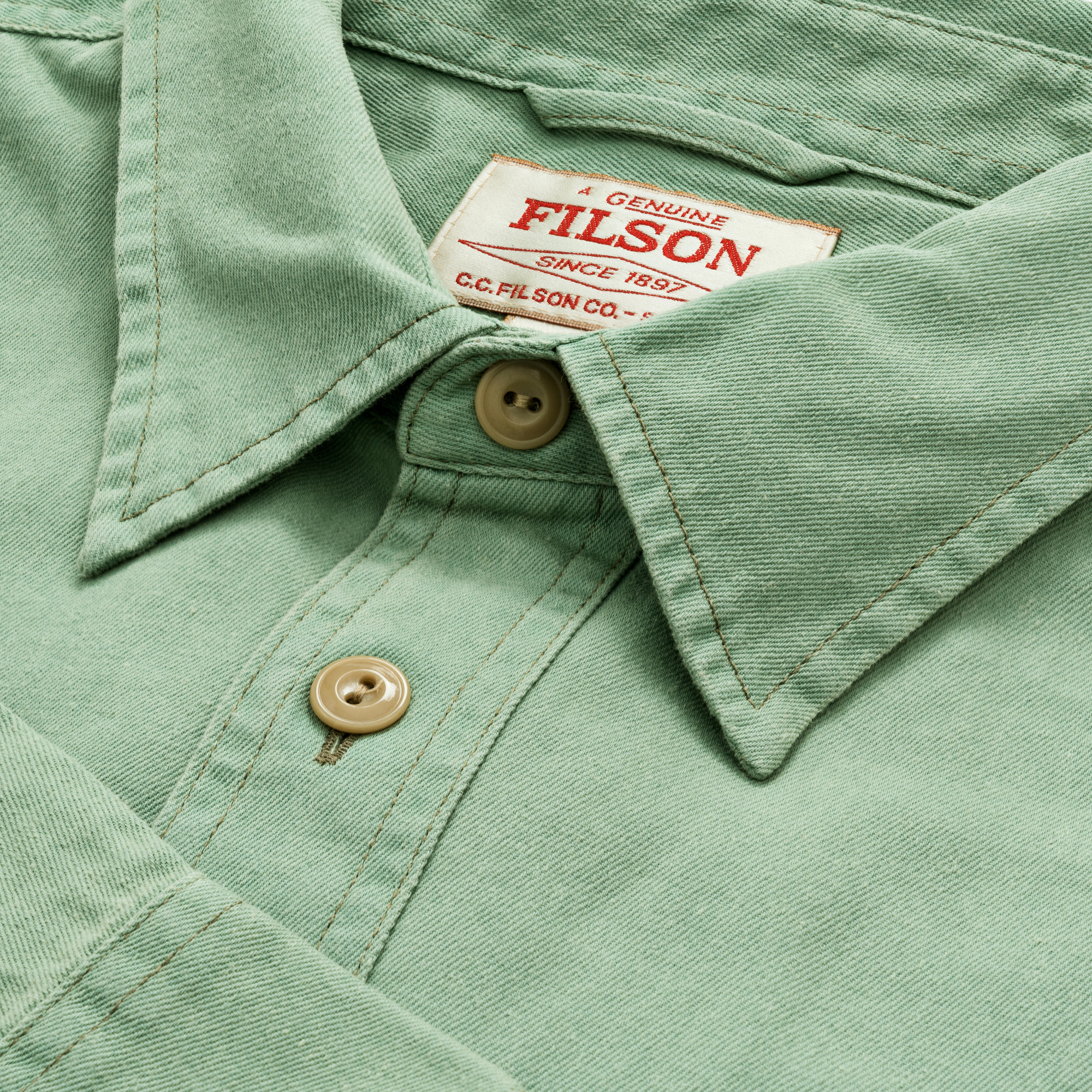 Filson Shipwright Fine Twill Shirt, Flint Green