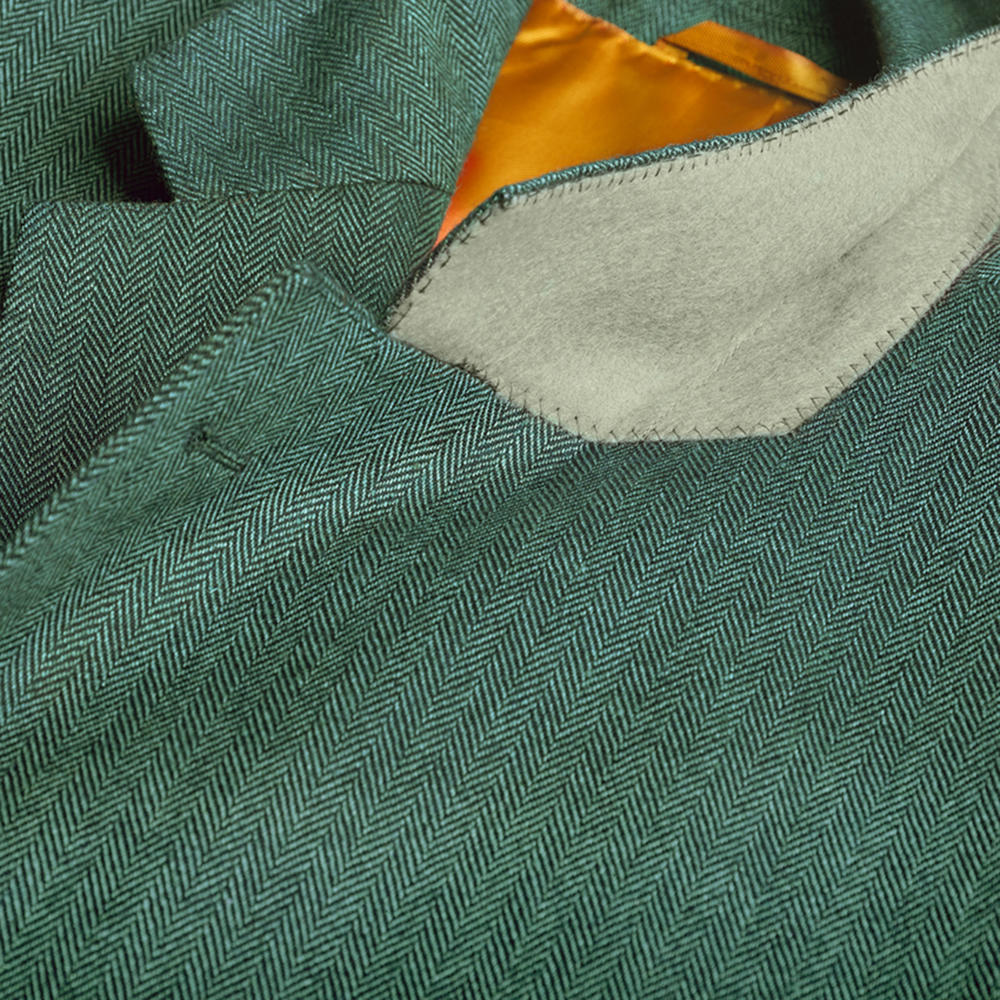 Herren Tweed-Sakko, Fischgrat, dunkelgrün
