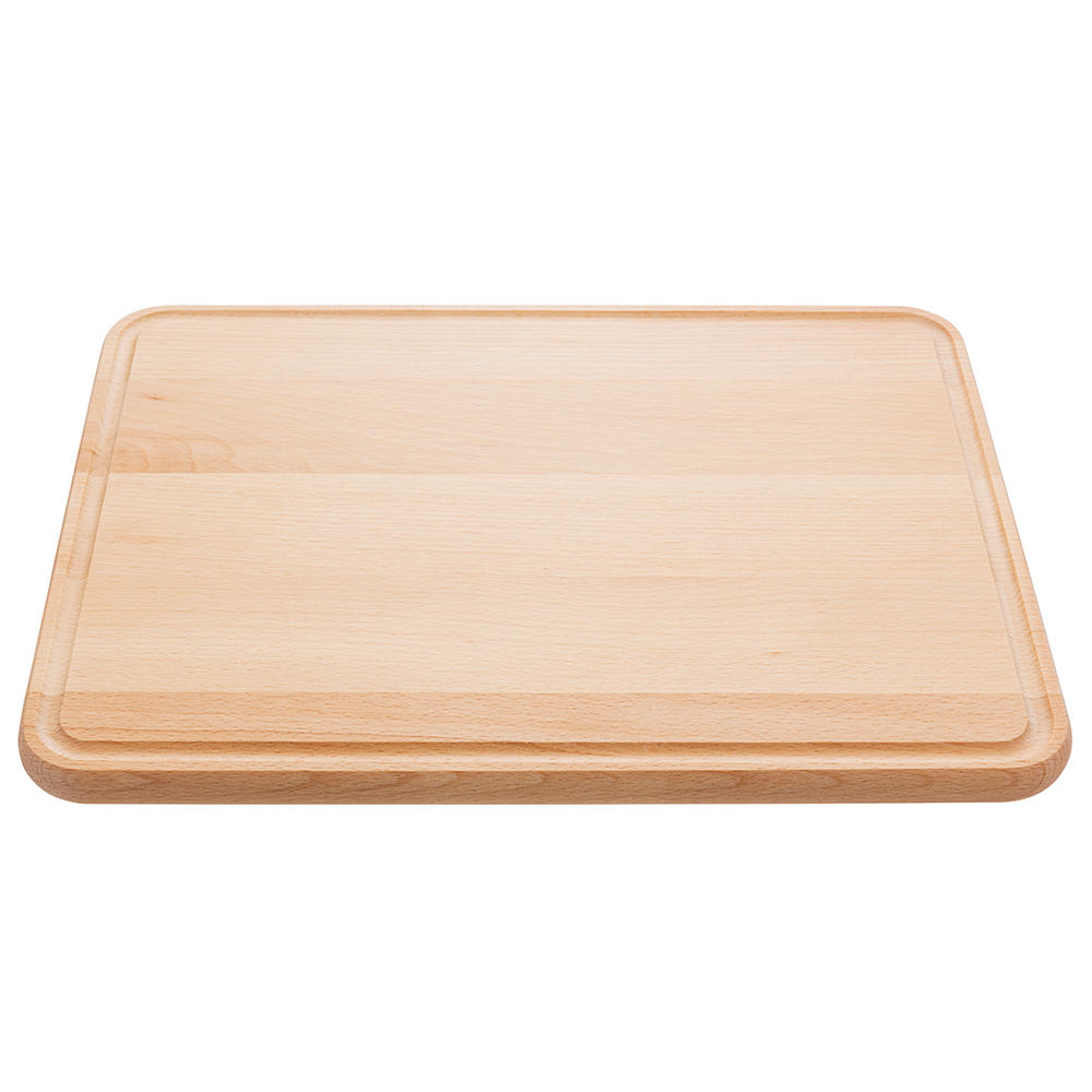 Planche à découper en hêtre avec sillon pour l’écoulement du jus