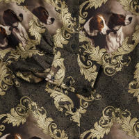 Blouse en soie Sara Tiara, motif renard et chien