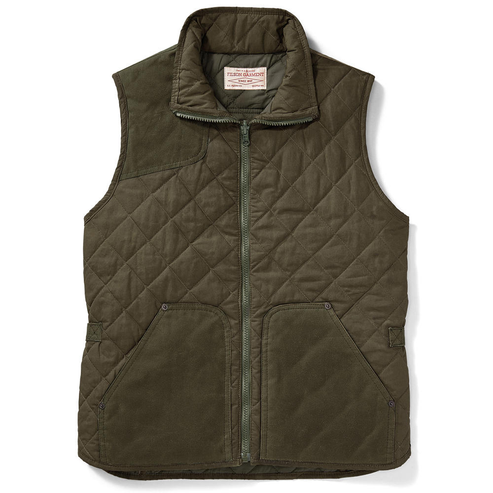Filson Women's Quilted Field Vest, Otter Green, XL