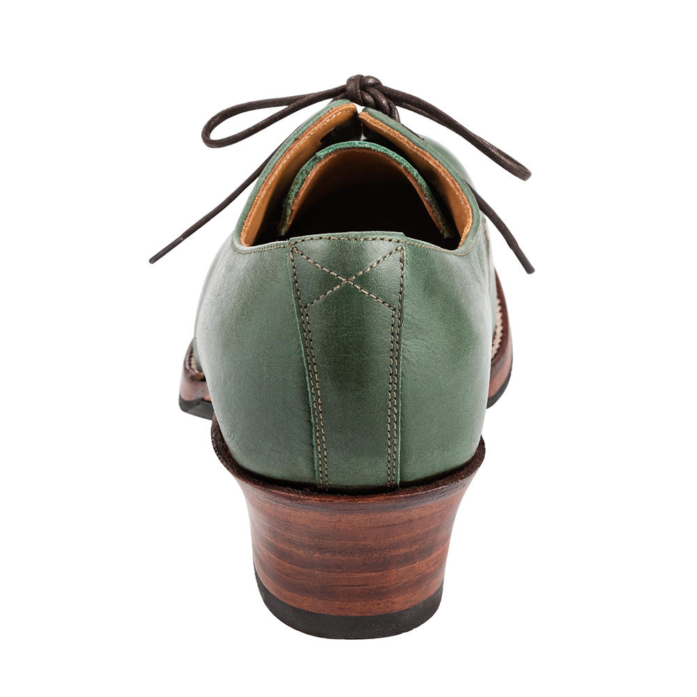 Damenschuh Derby Halbschuh, rahmengenäht, grün