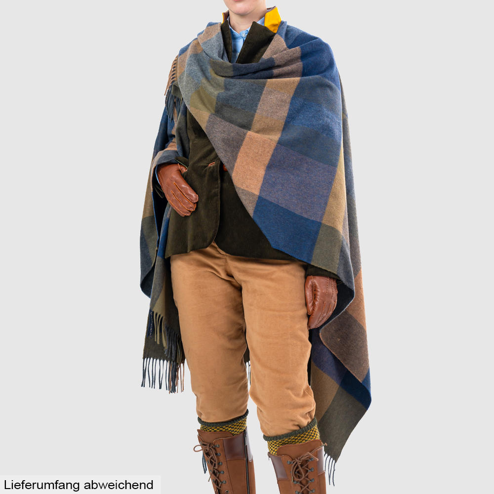 Johnstons of Elgin Cashmere Cape, Green/Blue/Brown/Grey