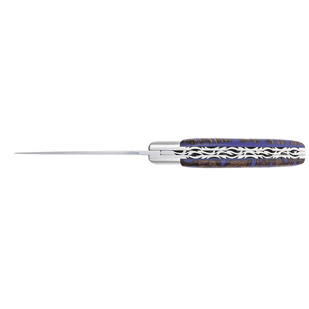 Le Thiers® RLT Folding Knife Damascus Banksia, Blue